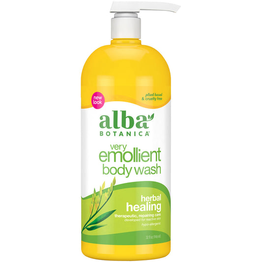 Alba Botanicals Very Emollient Shower Gel herbal healing ( 1 x 32 oz   )